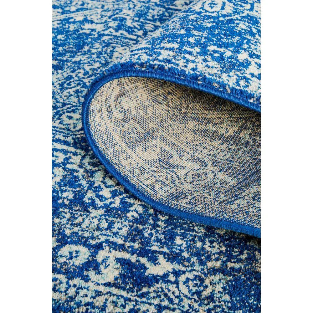 Evoke Contrast Navy Transitional Runner Rug - ICONIC RUGS