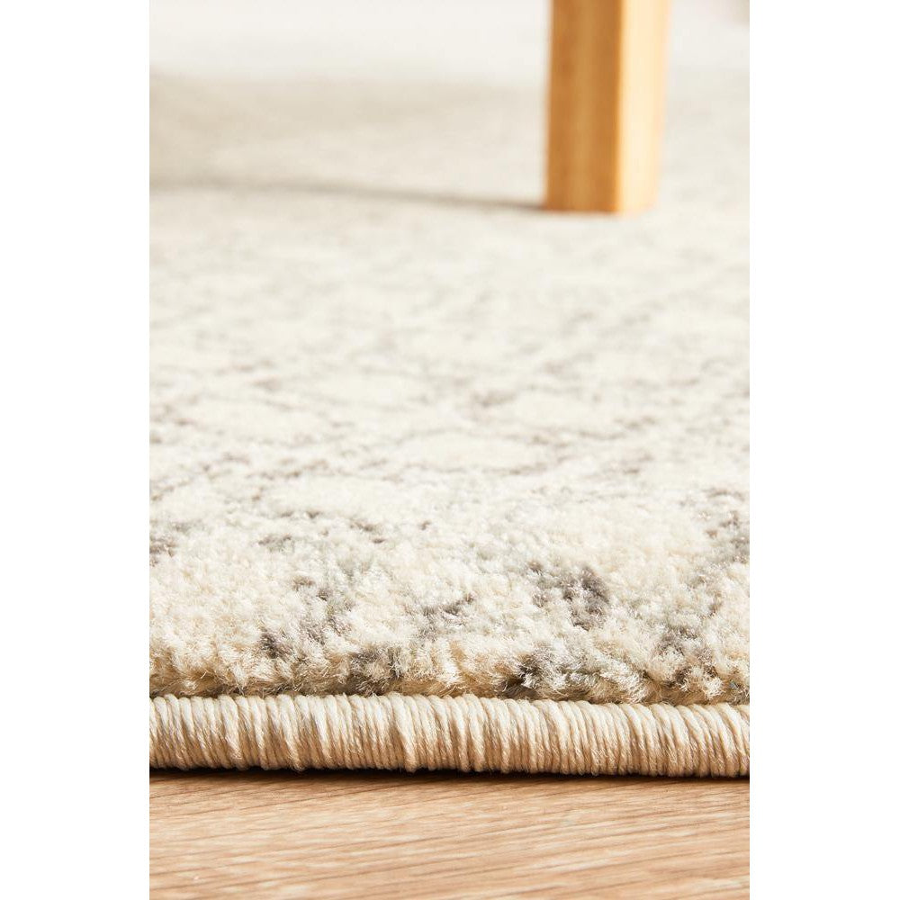 Evoke Diamond Grey Transitional Round Rug - ICONIC RUGS