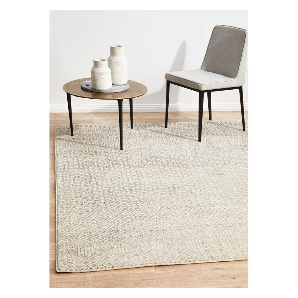Evoke Diamond Grey Transitional Rug - ICONIC RUGS