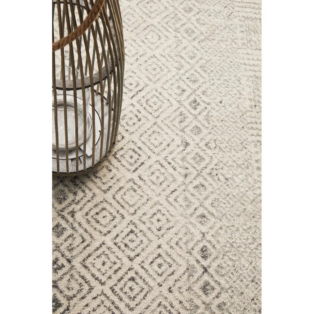 Evoke Diamond Grey Transitional Rug - ICONIC RUGS