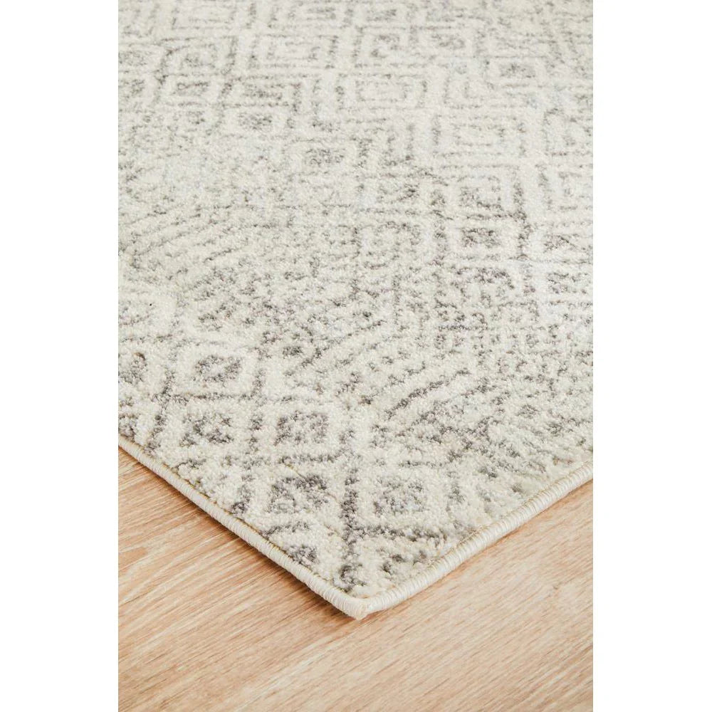 Evoke Diamond Grey Transitional Runner Rug - ICONIC RUGS
