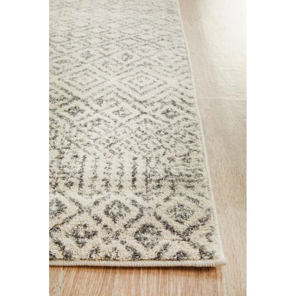 Evoke Diamond Grey Transitional Runner Rug - ICONIC RUGS