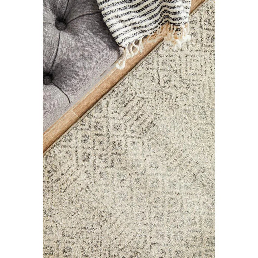 Evoke Diamond Grey Transitional Runner Rug - ICONIC RUGS