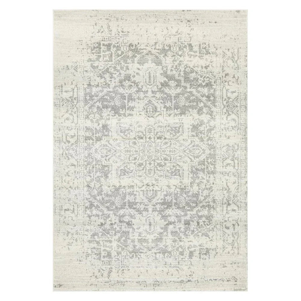 Evoke Dream White Silver Transitional Rug - ICONIC RUGS