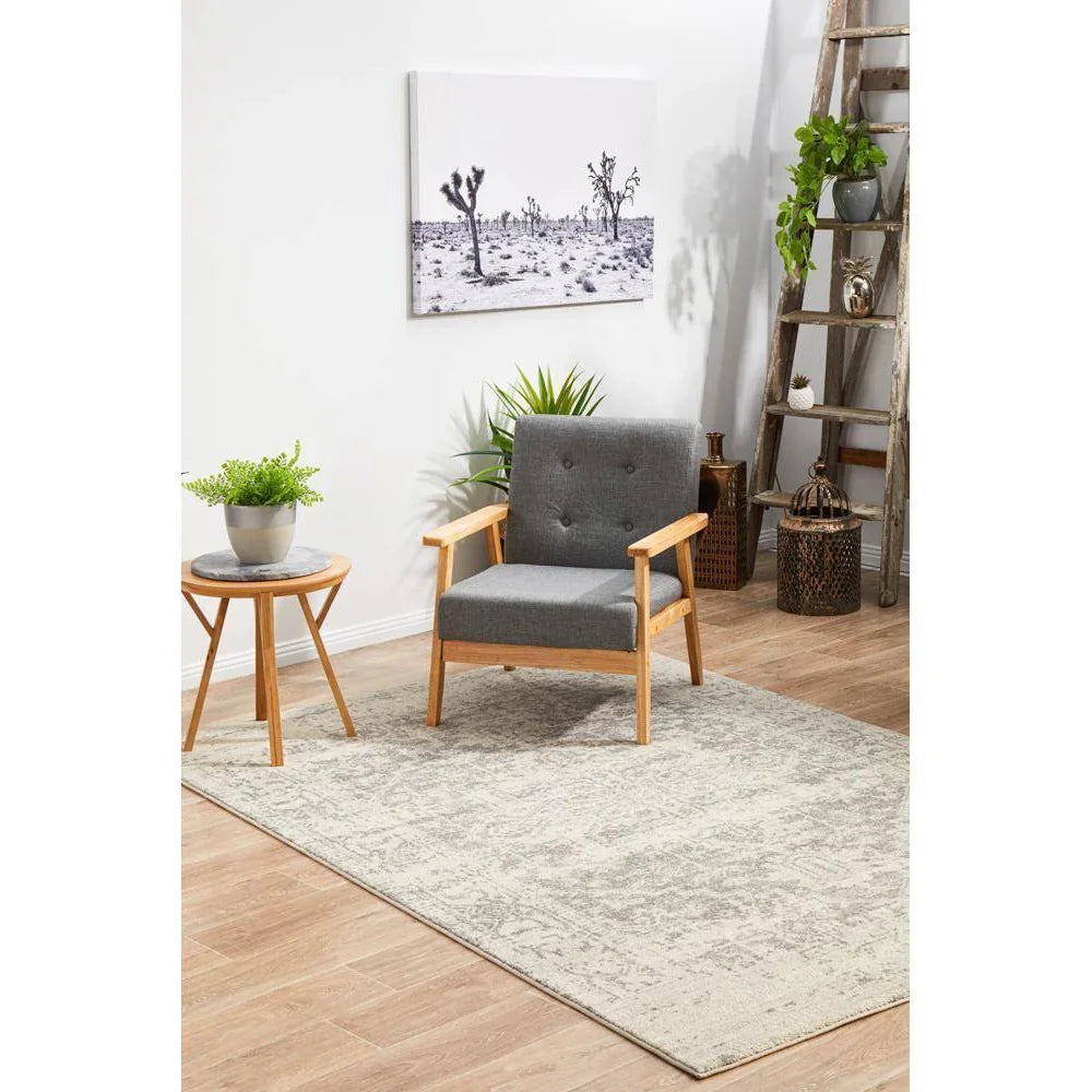 Evoke Dream White Silver Transitional Rug - ICONIC RUGS