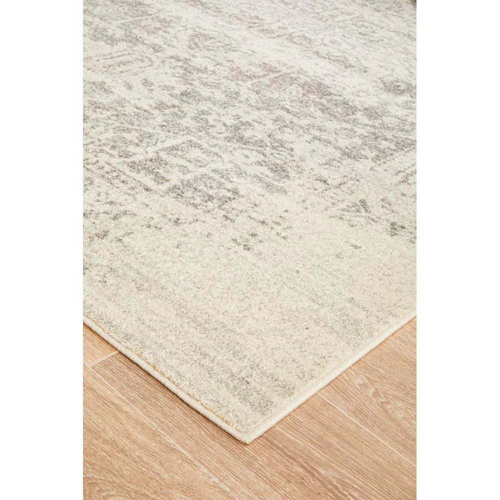 Evoke Dream White Silver Transitional Rug - ICONIC RUGS