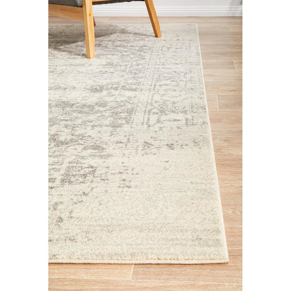 Evoke Dream White Silver Transitional Rug - ICONIC RUGS