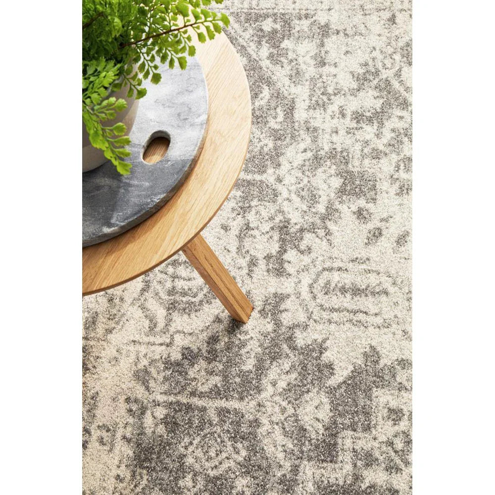 Evoke Dream White Silver Transitional Rug - ICONIC RUGS