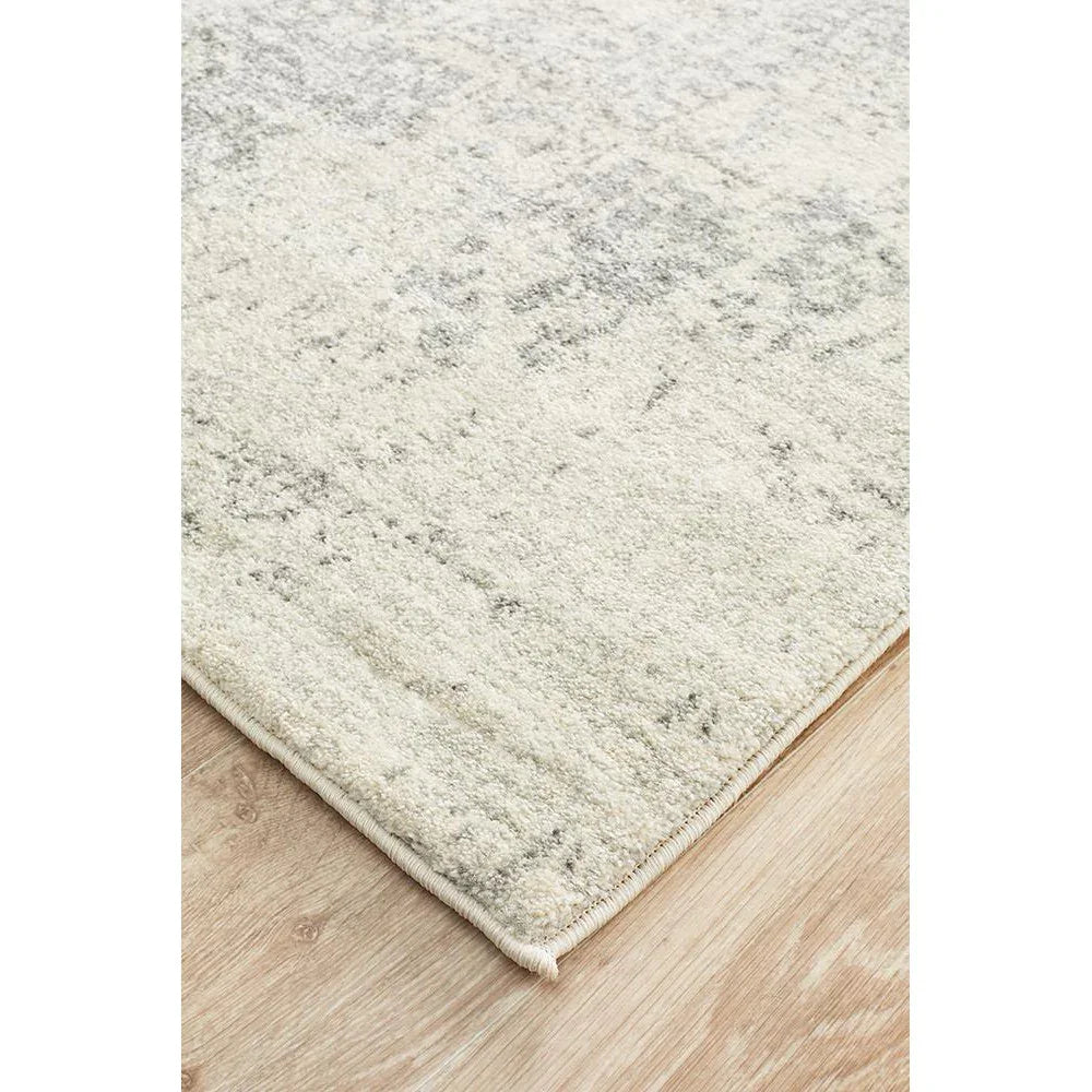 Evoke Dream White Silver Transitional Runner Rug - ICONIC RUGS
