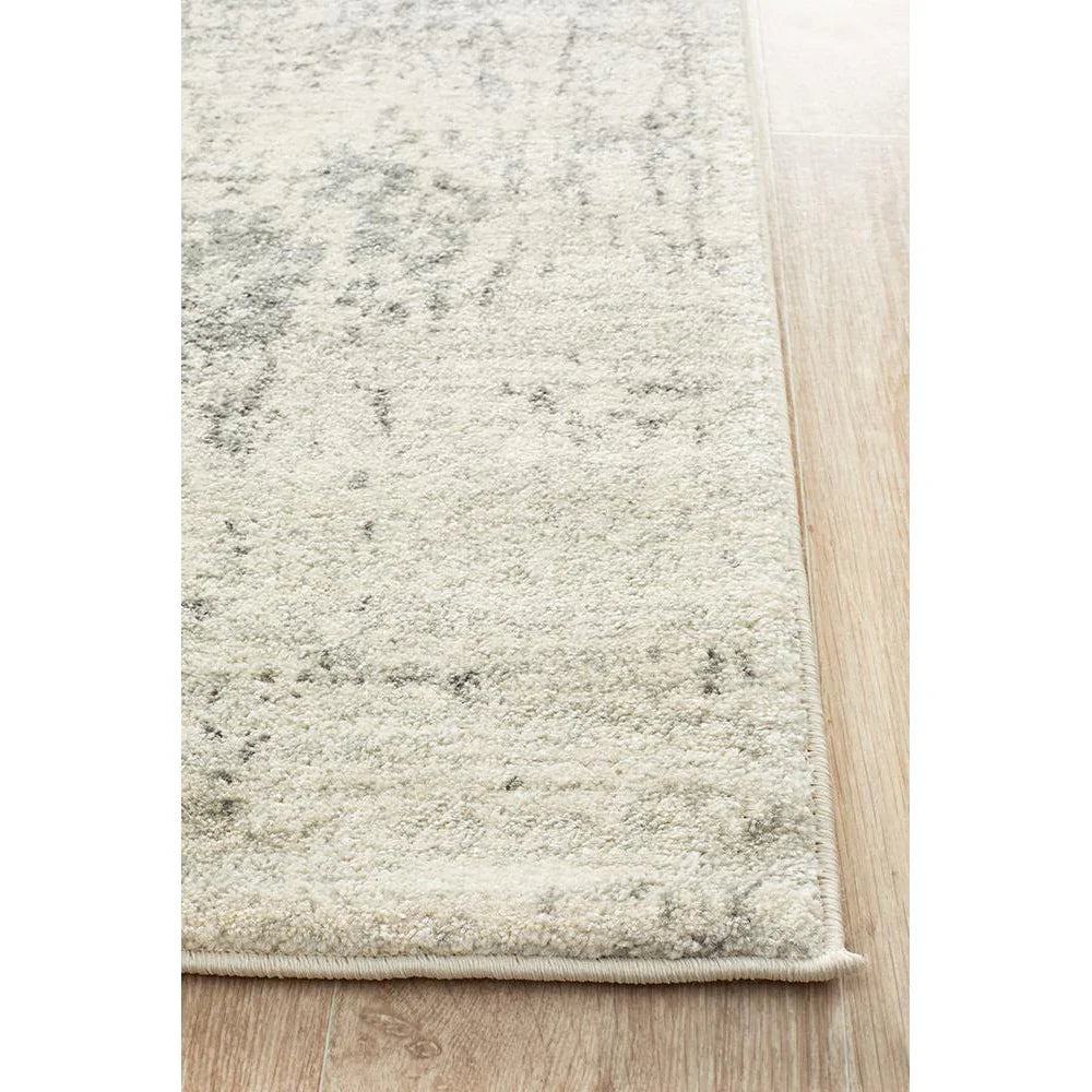 Evoke Dream White Silver Transitional Runner Rug - ICONIC RUGS