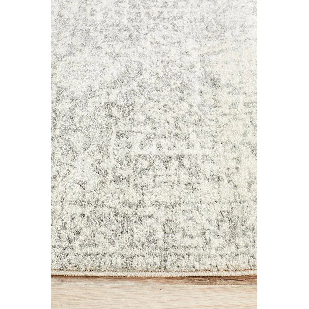 Evoke Dream White Silver Transitional Runner Rug - ICONIC RUGS