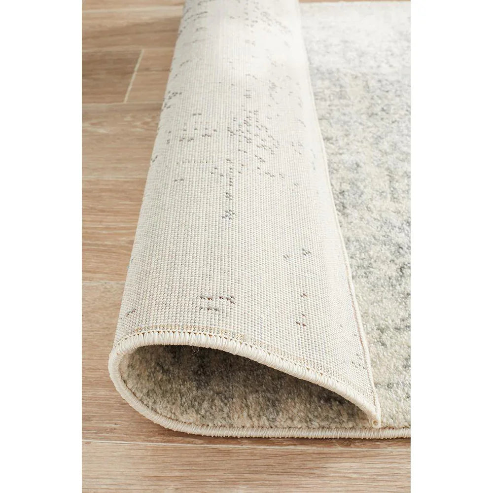 Evoke Dream White Silver Transitional Runner Rug - ICONIC RUGS