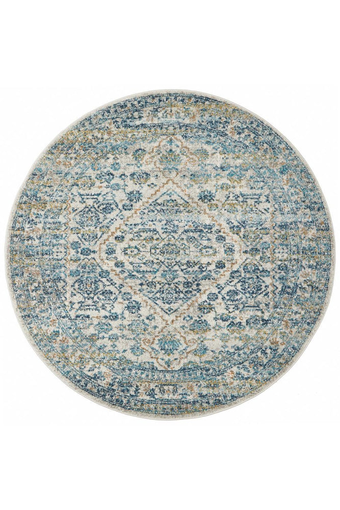 Evoke Duality Silver Transitional Round Rug - ICONIC RUGS