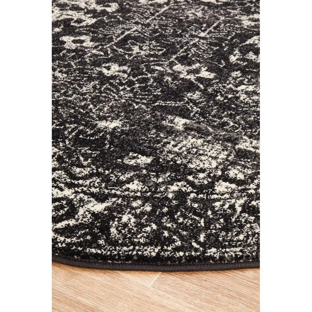 Evoke Estella Charcoal Transitional Round Rug - ICONIC RUGS