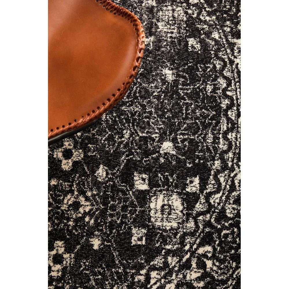Evoke Estella Charcoal Transitional Round Rug - ICONIC RUGS