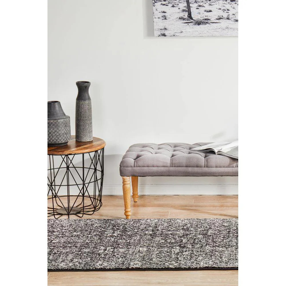 Evoke Estella Charcoal Transitional Runner Rug - ICONIC RUGS