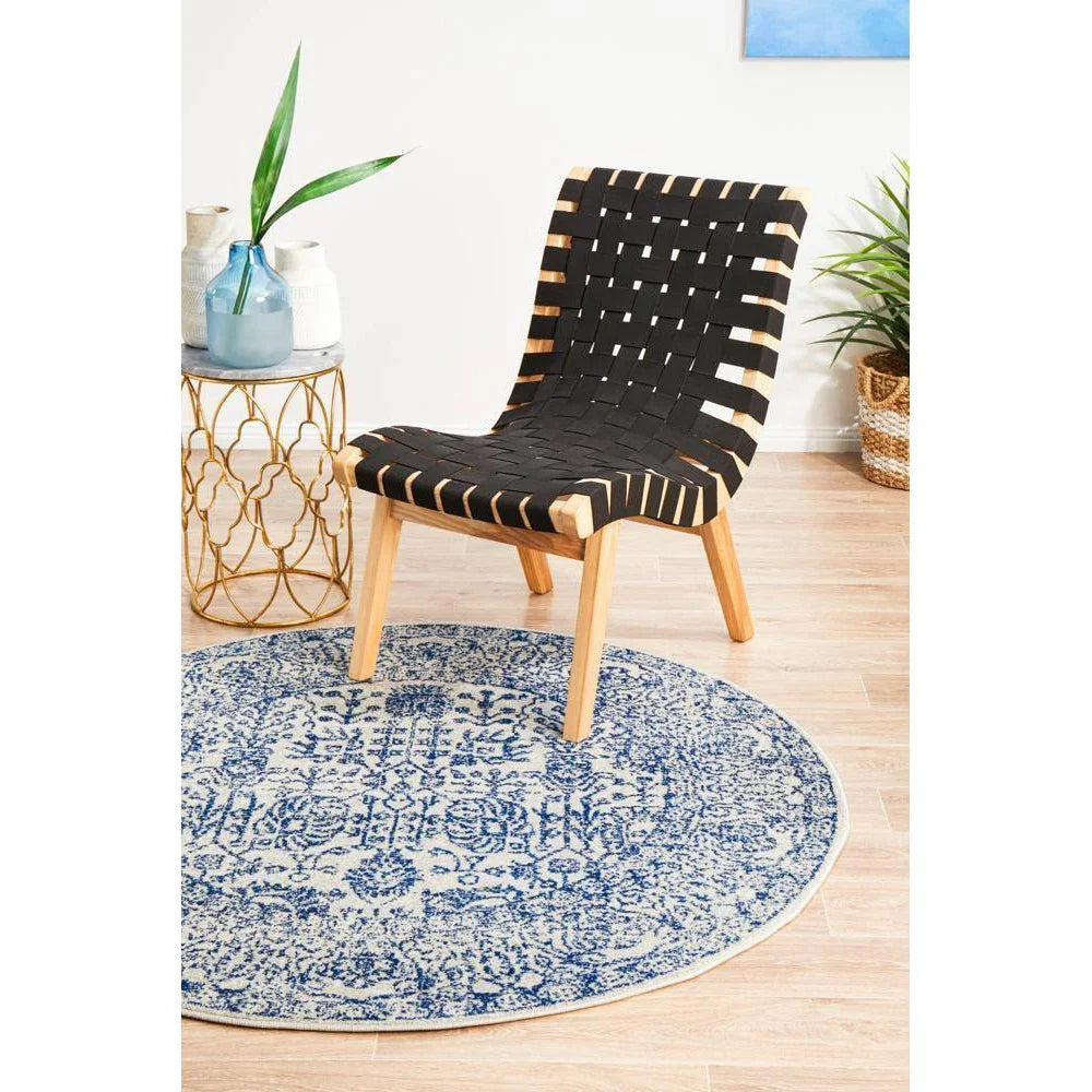 Evoke Frost Blue Transitional Round Rug - ICONIC RUGS