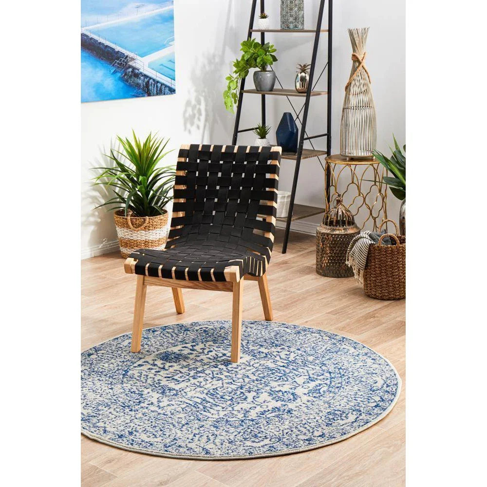 Evoke Frost Blue Transitional Round Rug - ICONIC RUGS