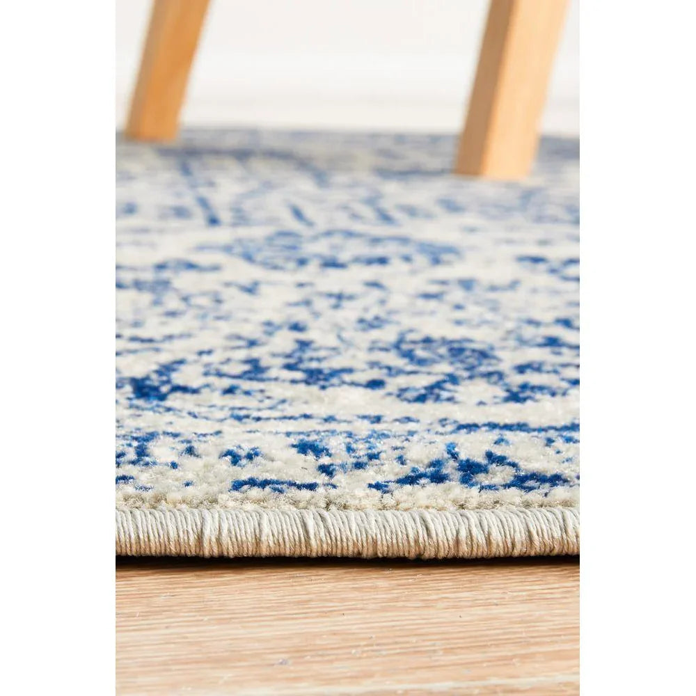 Evoke Frost Blue Transitional Round Rug - ICONIC RUGS