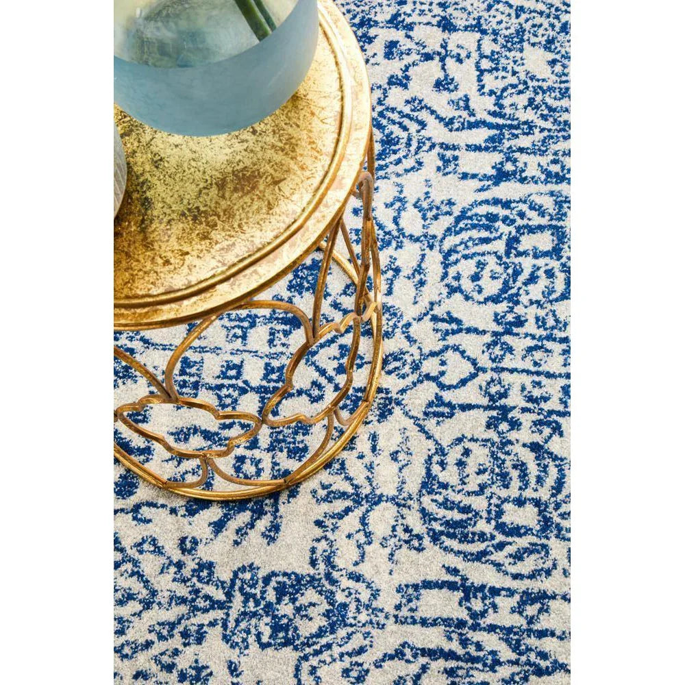 Evoke Frost Blue Transitional Round Rug - ICONIC RUGS