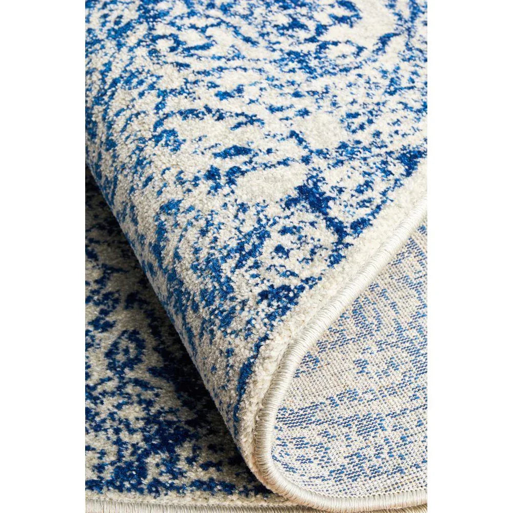 Evoke Frost Blue Transitional Round Rug - ICONIC RUGS