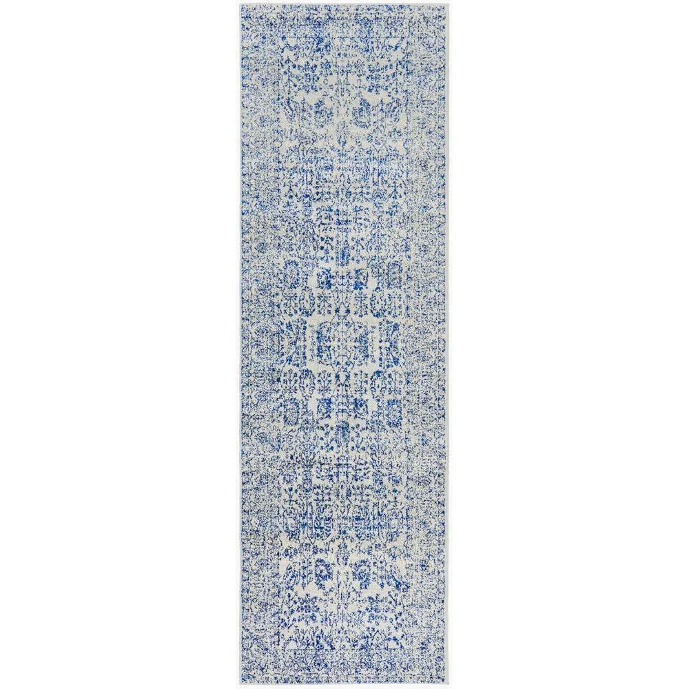 Evoke Frost Blue Transitional Runner Rug - ICONIC RUGS