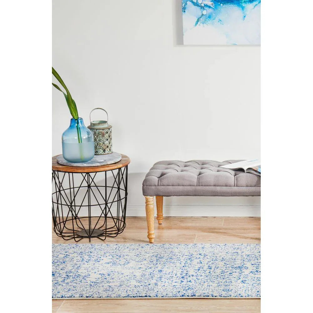Evoke Frost Blue Transitional Runner Rug - ICONIC RUGS