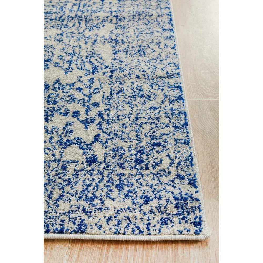 Evoke Frost Blue Transitional Runner Rug - ICONIC RUGS