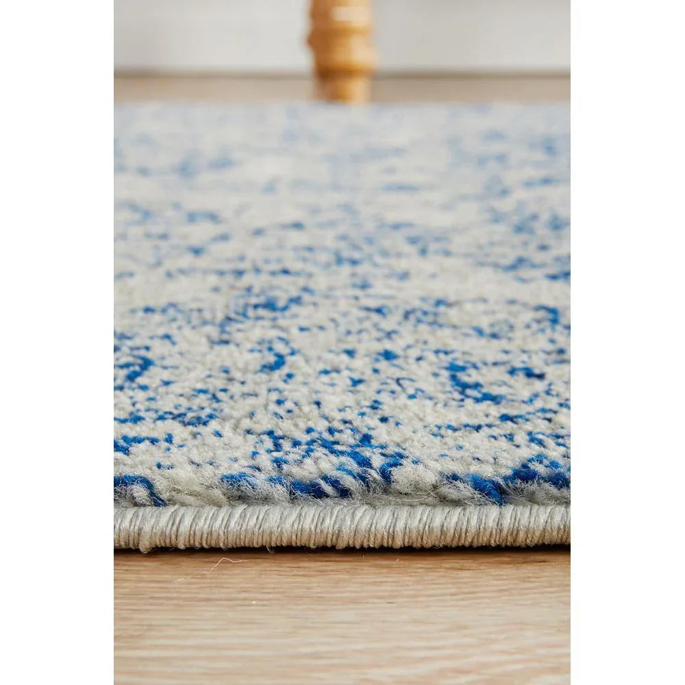 Evoke Frost Blue Transitional Runner Rug - ICONIC RUGS