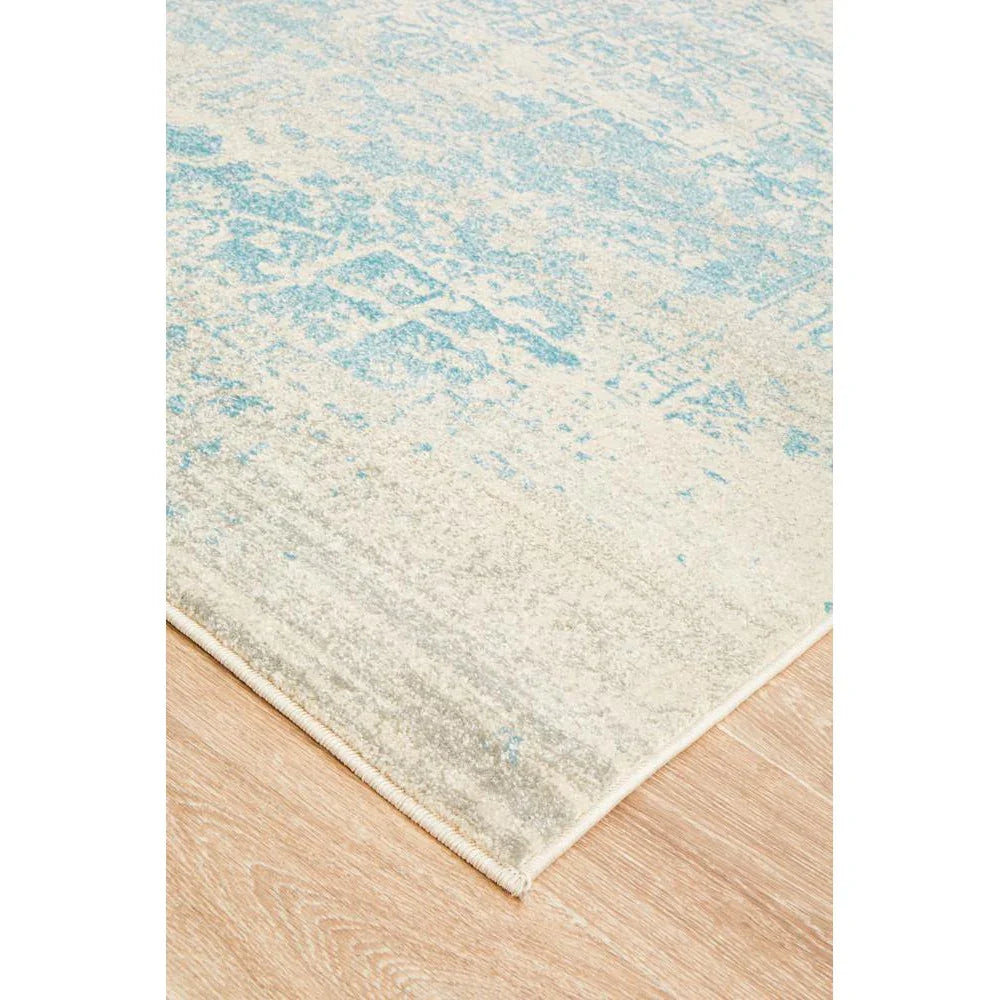 Evoke Glacier White Blue Transitional Rug - ICONIC RUGS