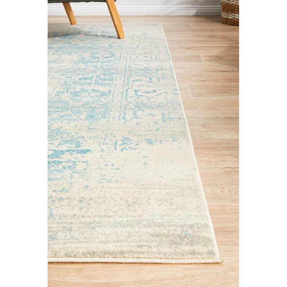 Evoke Glacier White Blue Transitional Rug - ICONIC RUGS