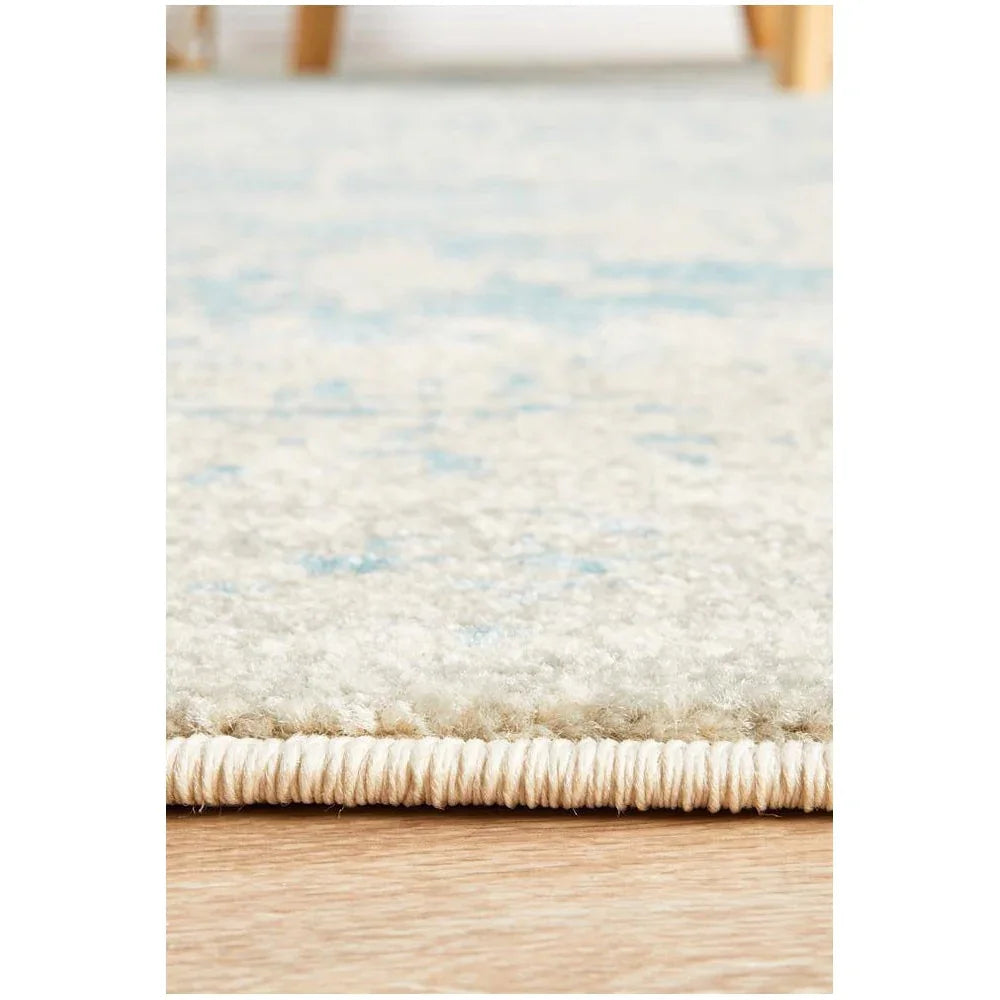 Evoke Glacier White Blue Transitional Rug - ICONIC RUGS