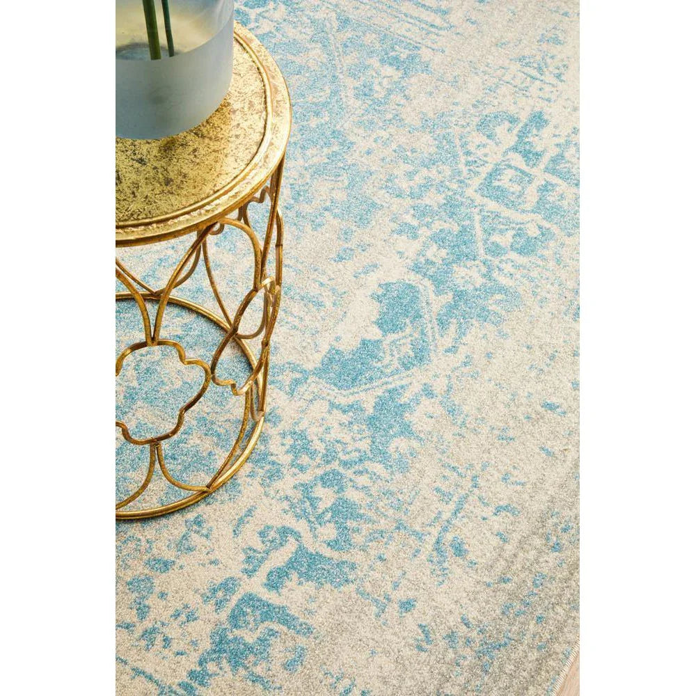 Evoke Glacier White Blue Transitional Rug - ICONIC RUGS