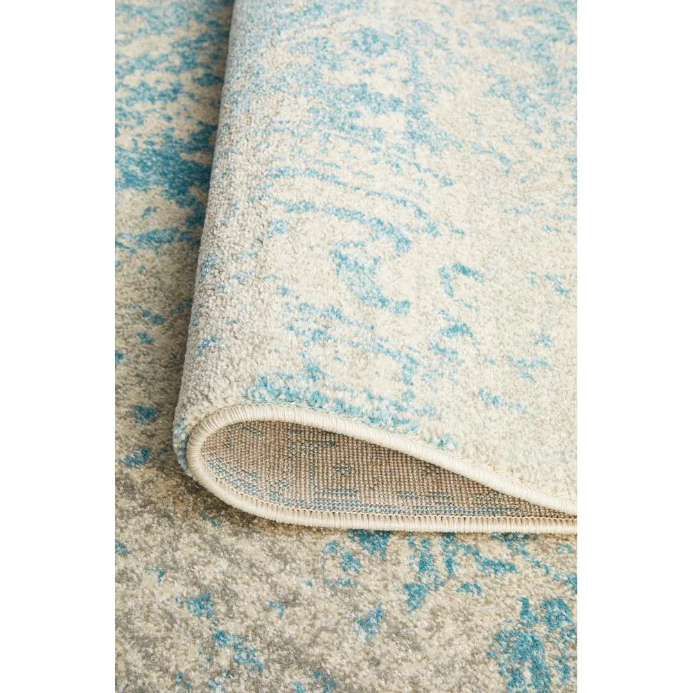 Evoke Glacier White Blue Transitional Rug - ICONIC RUGS