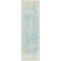 Evoke Glacier White Blue Transitional Runner Rug - ICONIC RUGS