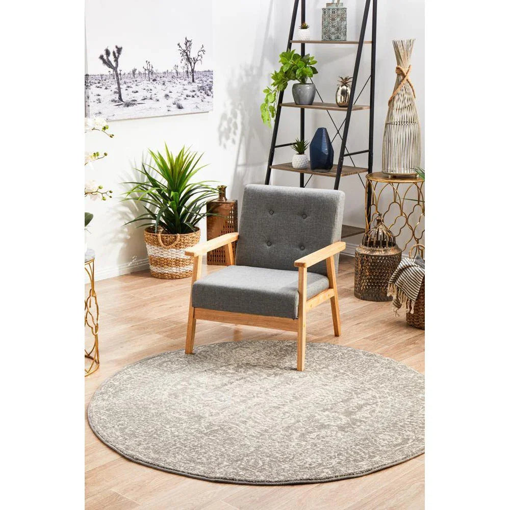 Evoke Homage Grey Transitional Round Rug - ICONIC RUGS