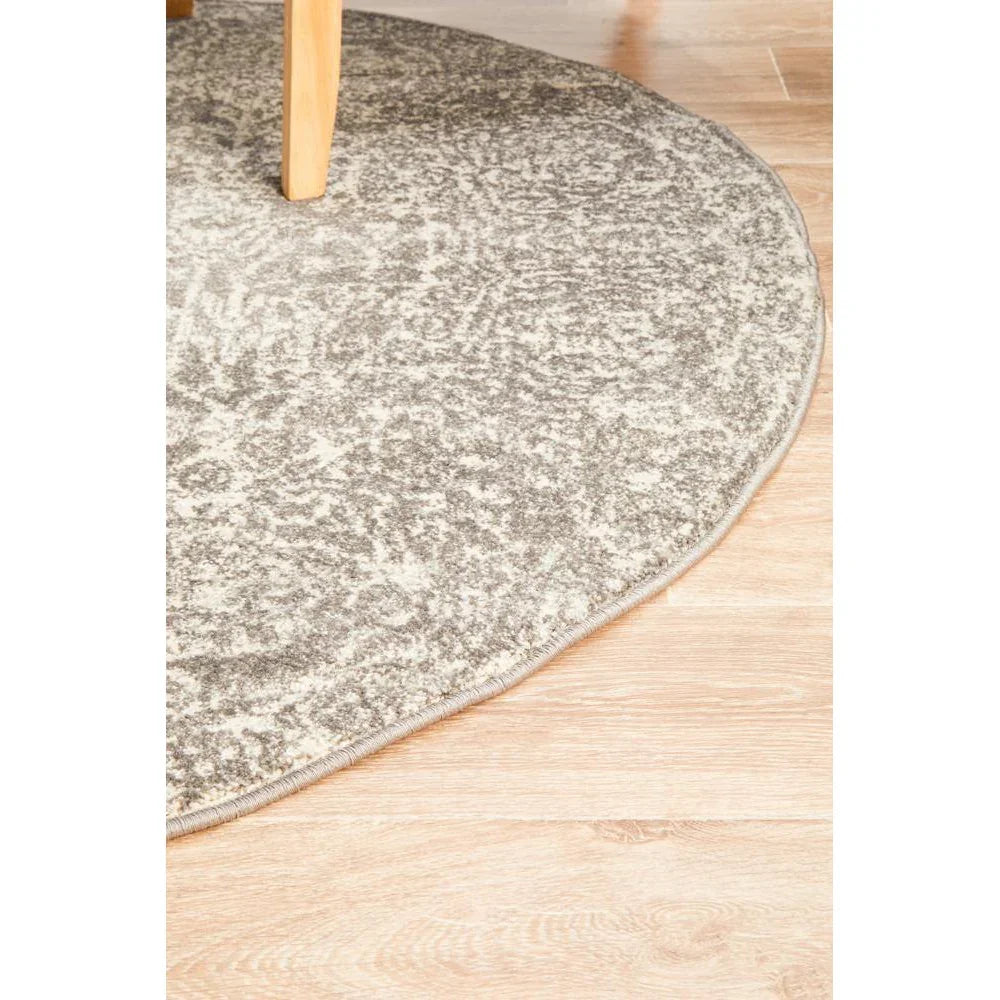 Evoke Homage Grey Transitional Round Rug - ICONIC RUGS