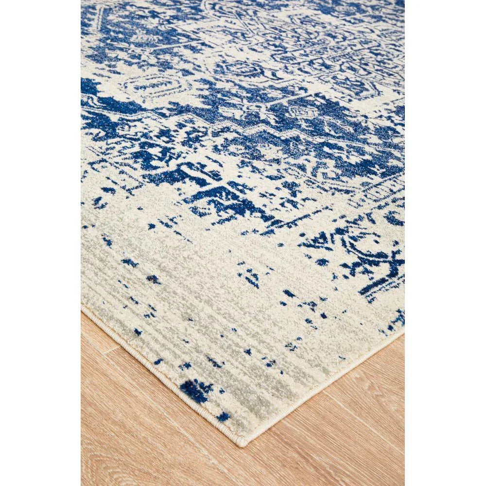 Evoke Horizon White Navy Transitional Rug - ICONIC RUGS