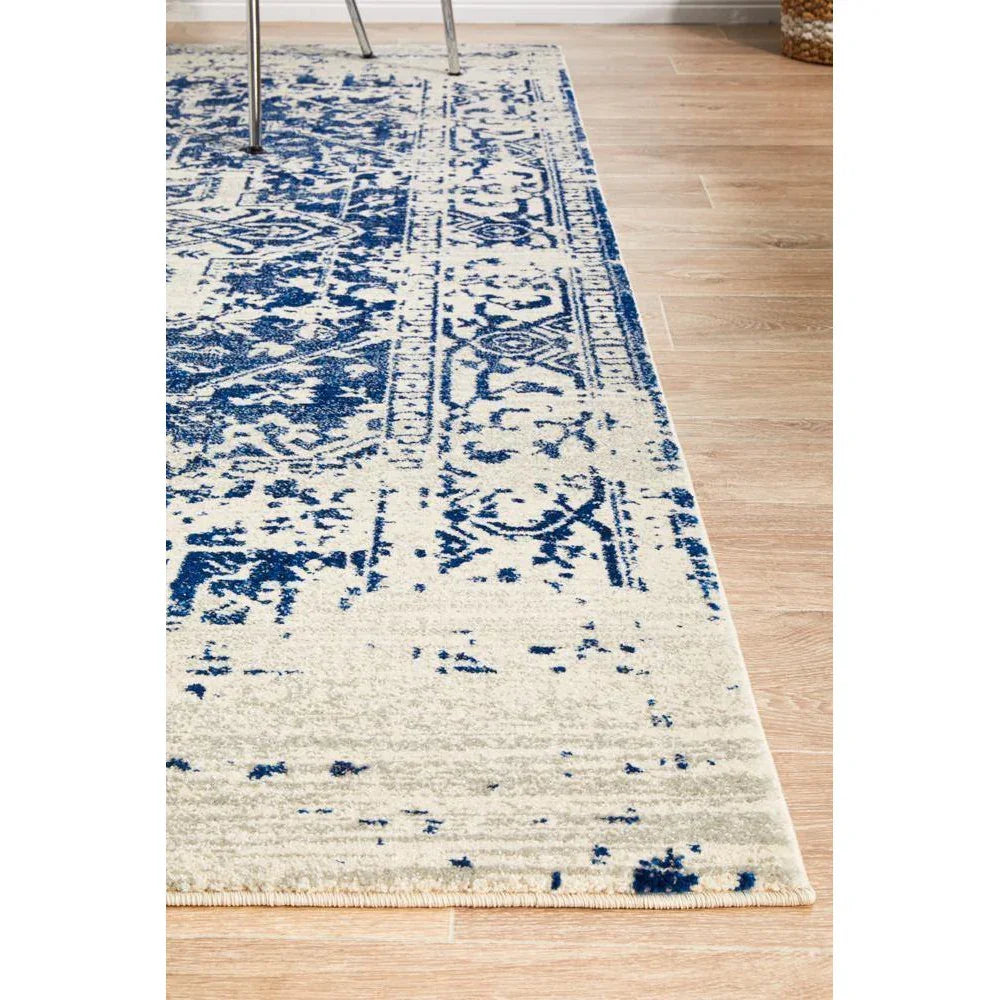 Evoke Horizon White Navy Transitional Rug - ICONIC RUGS
