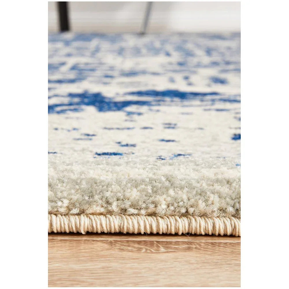 Evoke Horizon White Navy Transitional Rug - ICONIC RUGS