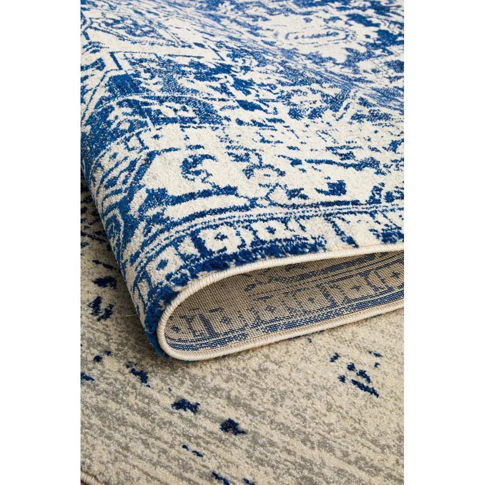 Evoke Horizon White Navy Transitional Rug - ICONIC RUGS