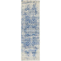 Evoke Horizon White Navy Transitional Runner Rug - ICONIC RUGS