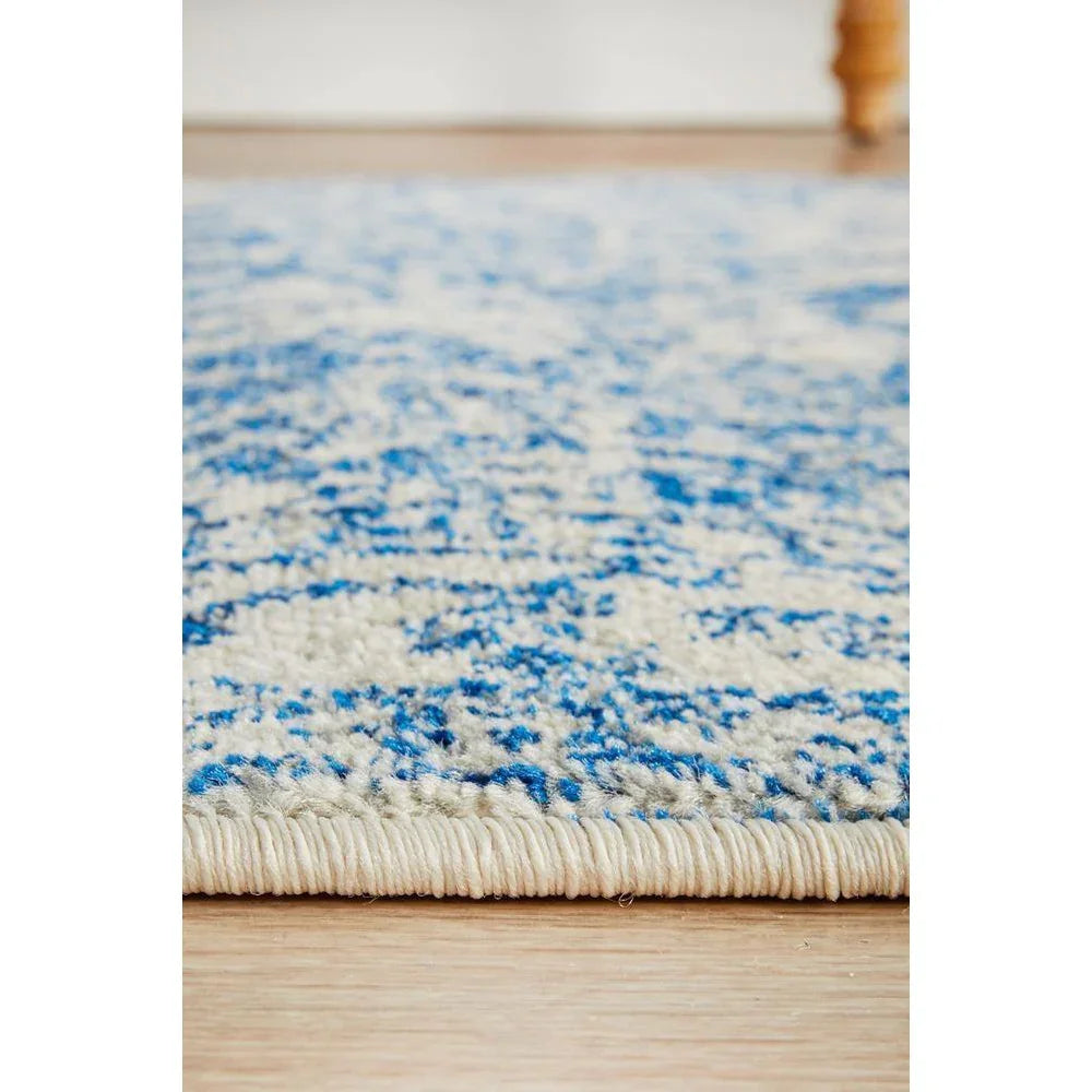 Evoke Horizon White Navy Transitional Runner Rug - ICONIC RUGS