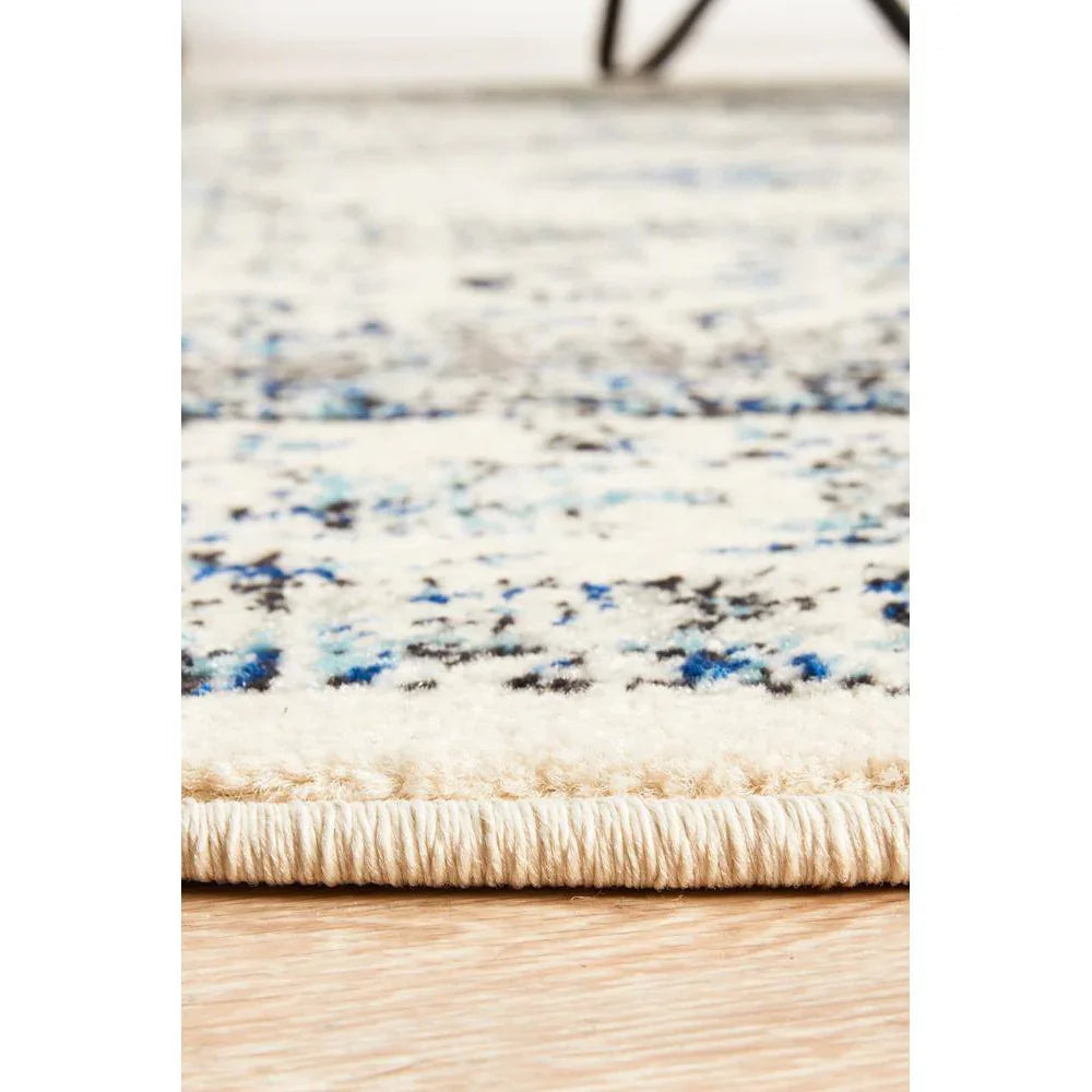 Evoke Mist White Transitional Round Rug - ICONIC RUGS
