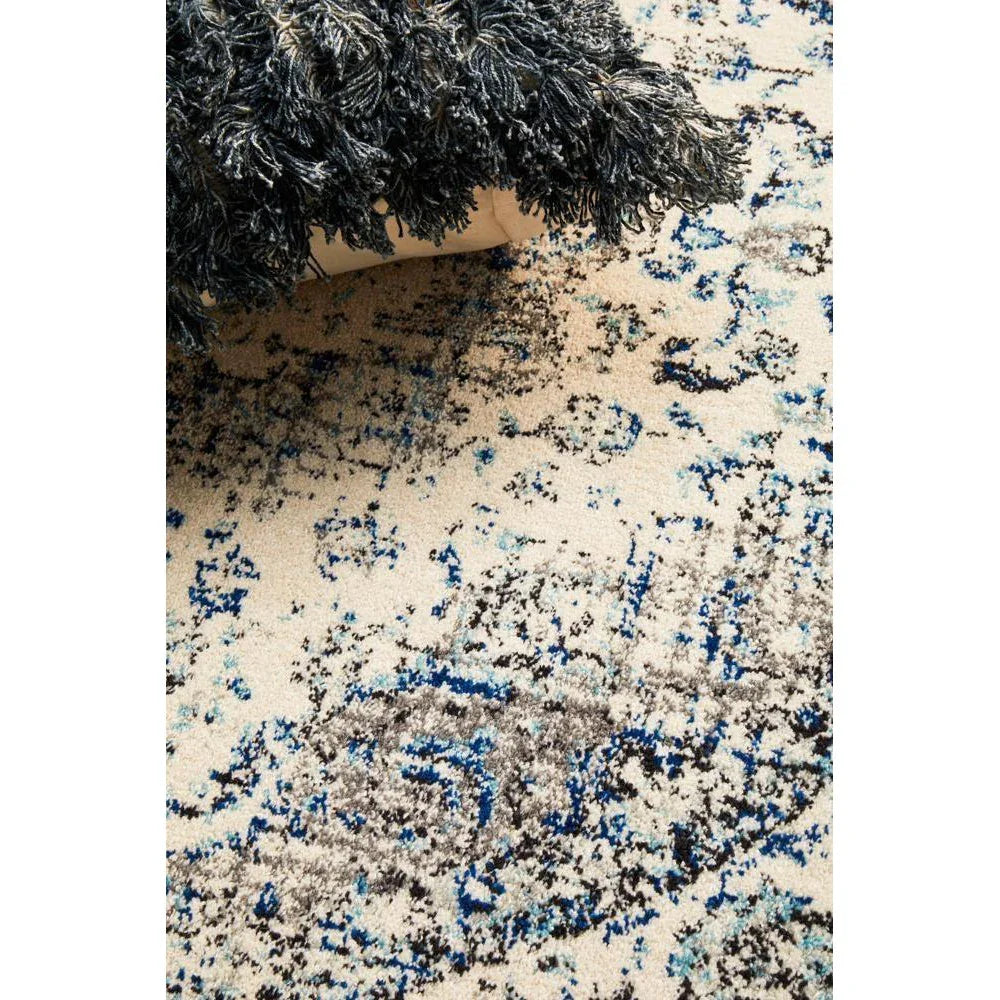 Evoke Mist White Transitional Round Rug - ICONIC RUGS
