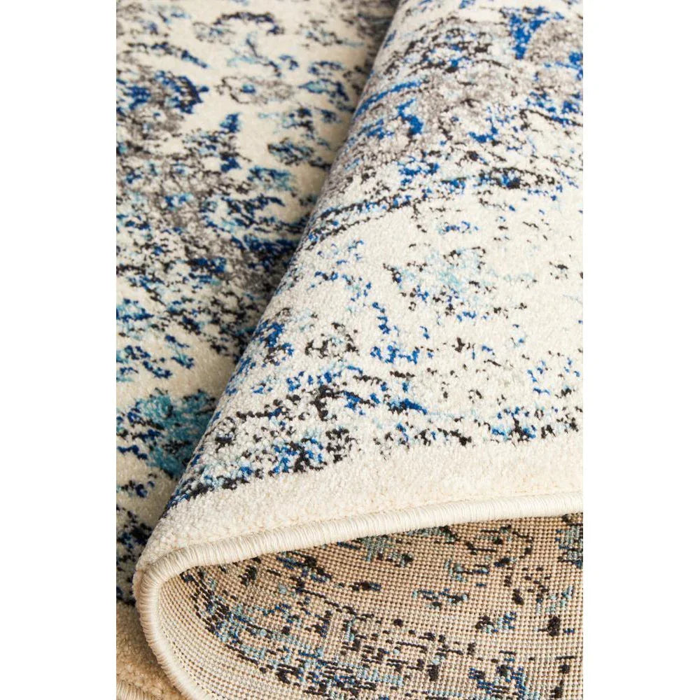 Evoke Mist White Transitional Round Rug - ICONIC RUGS