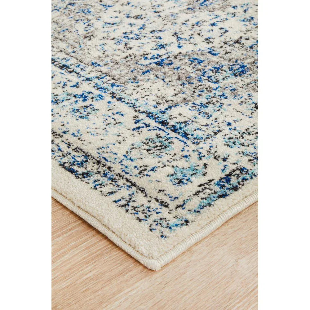 Evoke Mist White Transitional Runner Rug - ICONIC RUGS