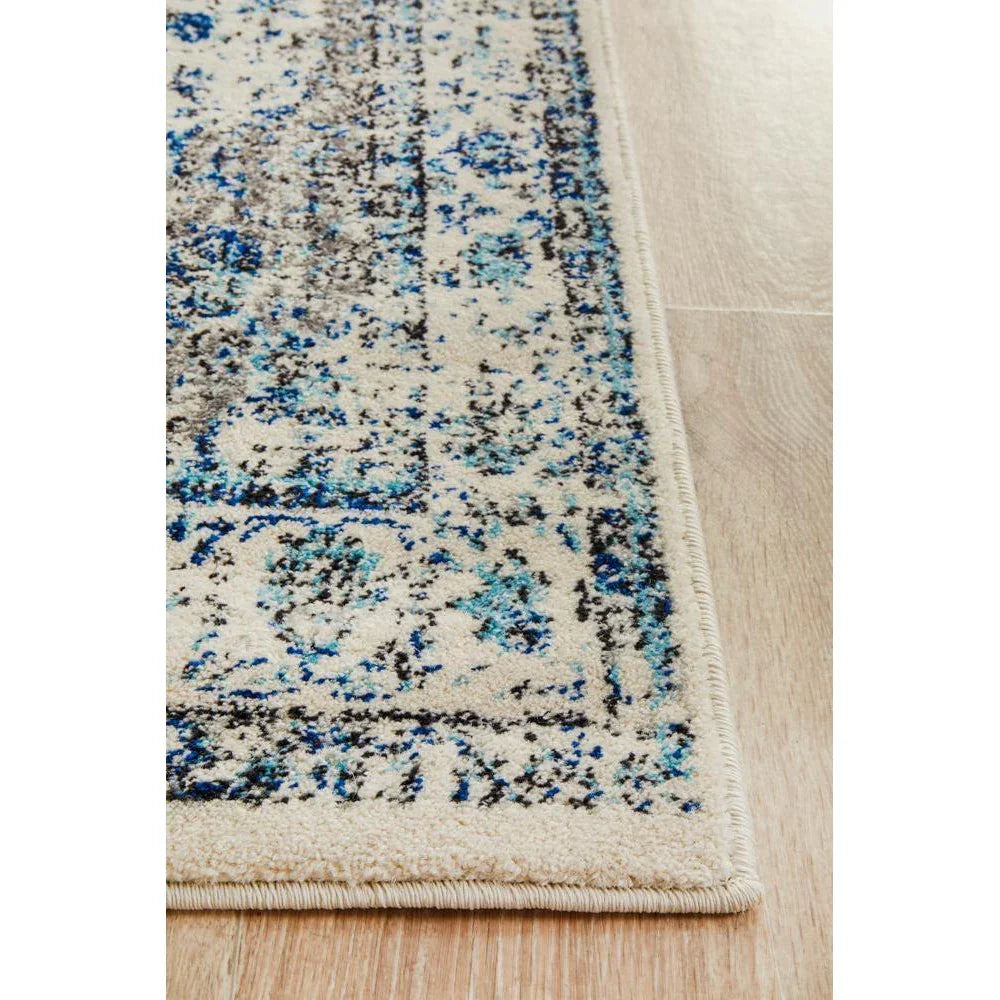 Evoke Mist White Transitional Runner Rug - ICONIC RUGS