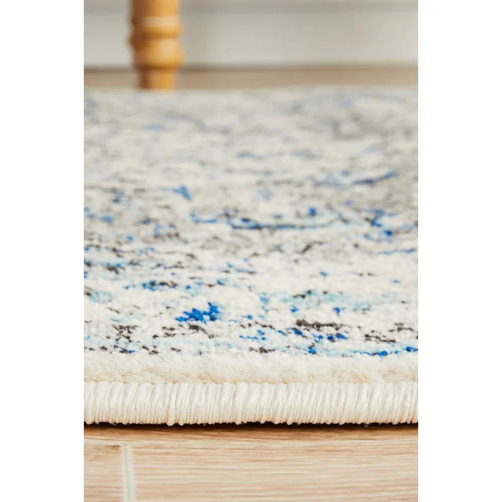 Evoke Mist White Transitional Runner Rug - ICONIC RUGS