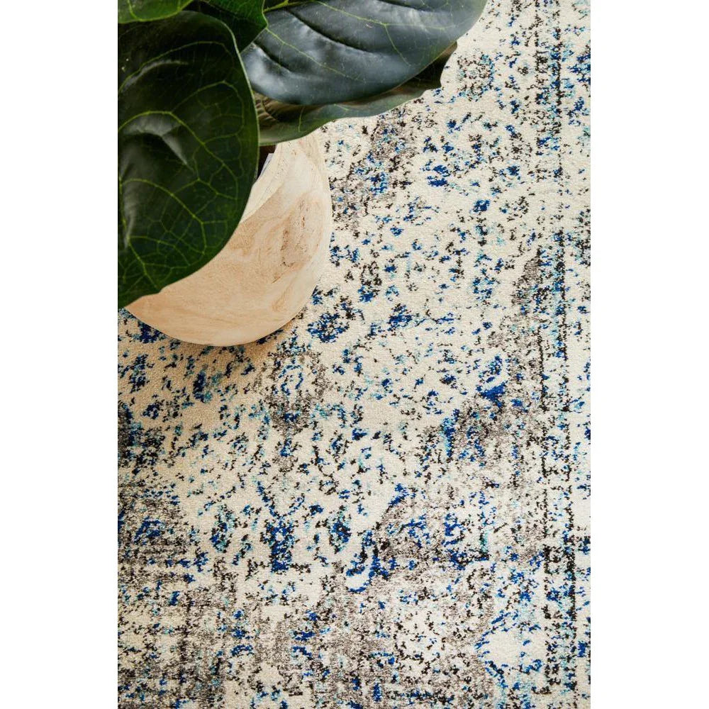 Evoke Mist White Transitional Runner Rug - ICONIC RUGS